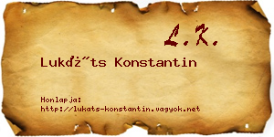 Lukáts Konstantin névjegykártya